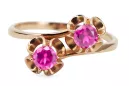 Vintage Anillo Amatista Oro rosa antiguo original de 14k vrc266r